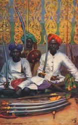 Waffenverkäufer in Hyderabad, um 1903