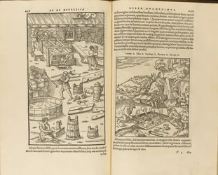 Illustration aus De re metallica libri XII von Georgius Agricola, 1556