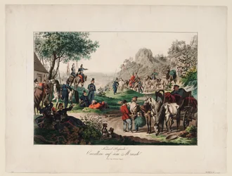 Kaiserliche russische Kavallerie auf dem Marsch