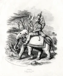 Indra, der hinduistische Gott des Lichts, 19. Jahrhundert