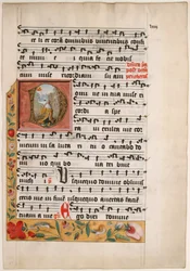 Initiale D mit König David, aus einem Zisterziensergraduale, ca. 1524