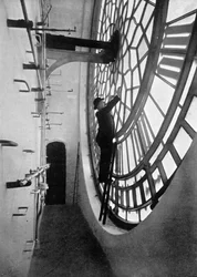 Im Zifferblatt von Big Ben, Palace of Westminster, London, ca. 1905