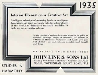 Innendekoration eine kreative Kunst - John Line & Sons Ltd, 1935