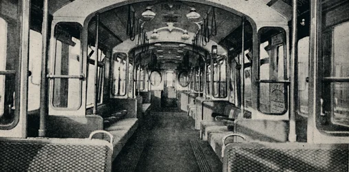 Innenraum des neuesten Typs von U-Bahn-Wagen, 1926
