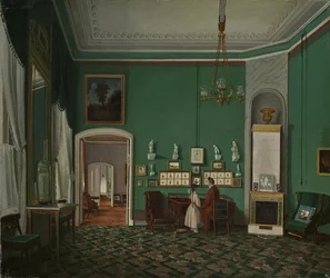 Interieur mit enfilade, 1830er Jahre
