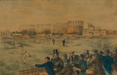 Internationales Cricketspiel im Kennington Oval, spätes 19. Jahrhundert
