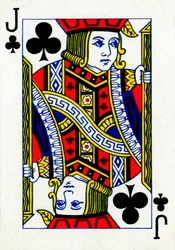 Bube der Kreuzkarten aus einem Kartenspiel von Goodall & Son Ltd., um 1940