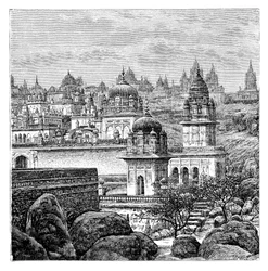 Jaina-Tempel, Junagadh, Gujarat, Indien, 1895