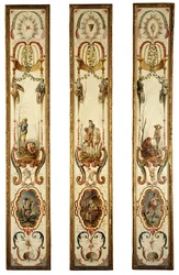 Januar und Februar, Teil eines Sets zur Darstellung der Monate des Jahres, zweites Viertel des 18. Jahrhunderts