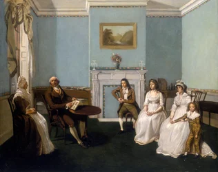 John Middleton mit seiner Familie in seinem Wohnzimmer, um 1796
