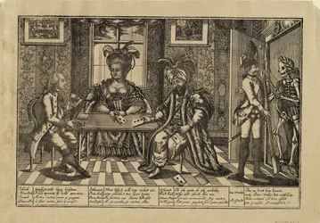 Joseph II., Katharina die Große und Sultan Abdul Hamid I. spielen Karten, ca. 1780