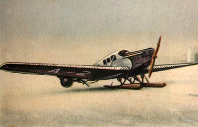 Junkers F13 L Flugzeug mit Schneekufen, 1920er, 1932