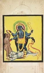 Kali steht auf Shiva, 1800er