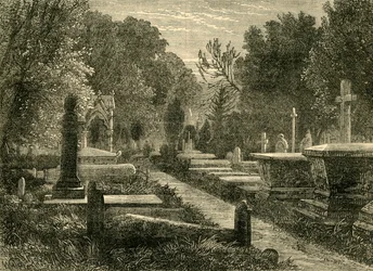 Kensal Green Friedhof, um 1876