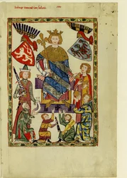König Wenzel II. von Böhmen aus dem Codex Manesse, zwischen 1305 und 1340