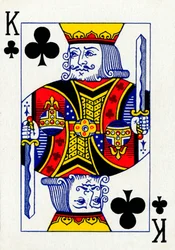 König der Keulen aus einem Kartenspiel von Goodall & Son Ltd., ca. 1940