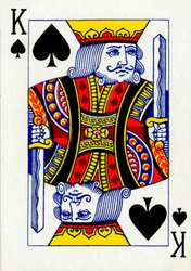 König der Pik aus einem Kartenspiel von Goodall & Son Ltd., um 1940