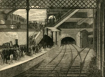 Kings Cross U-Bahn-Station im Jahr 1868, ca. 1876
