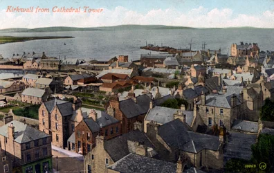 Kirkwall vom Kathedralenturm, Orkney, Schottland, 20. Jahrhundert