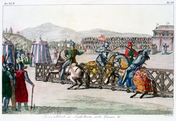 Ritter beim Turnier, 12. Jahrhundert, um 1815