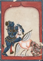 Krishna besiegt Vakasura, späte 1700er