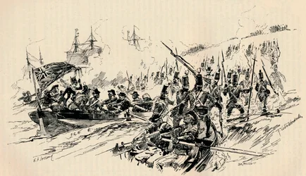 Landung von Sir Ralph Abercromby und britischen Truppen in Alexandria, 1801, 1884