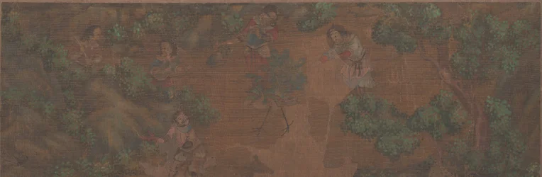 Landschaftsgemälde mit Figur in Waldlandschaft