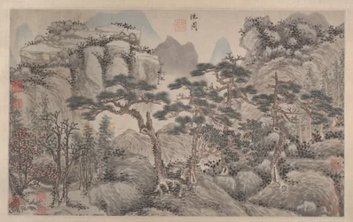 Landschaft mit vier Kiefern