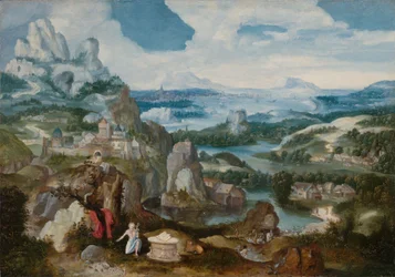 Landschaft mit dem reuigen heiligen Hieronymus, 1530-1540