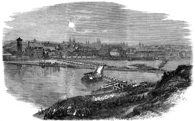 Grundsteinlegung der neuen Brücke in Prag, Tschechische Republik, 1865