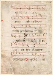 Blatt aus einem Antiphonar: Musik verso, frühe 1300er
