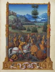 Les Très Riches Heures des Herzogs von Berry, Folio 95r - Davids Sieg
