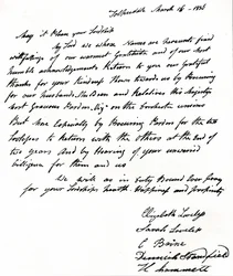 Brief an Innenminister John Russell 1792-1878 von den Frauen der Tolpuddle-Märtyrer