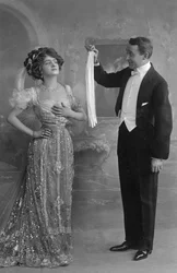Lily Elsie und Joseph Coyne in Die lustige Witwe, ca. 1907