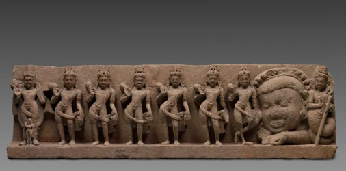Sturz mit den neun Planeten: Navagrahas, 7. - 8. Jahrhundert