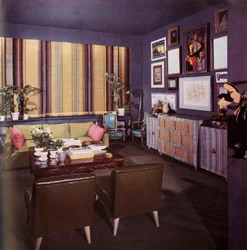 Wohnzimmer in einer von William Pahlmann entworfenen Wohnung, 1949