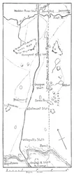 Lord Methuens Vormarschlinie zum Modder River, 1902