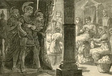 Lucretia unter ihren Mägden, 1890