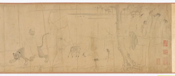 Luohans und Tiere überqueren das Meer, Ming-Dynastie, 16.-17. Jahrhundert