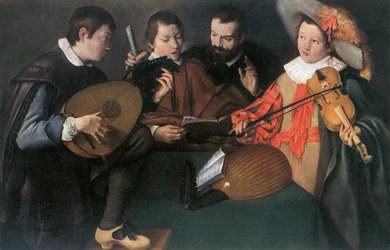 Laute und Violine, unbekannter italienischer Maler des 17. Jahrhunderts, 1948