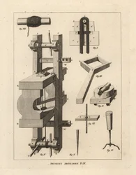 Maschine und Methode zum Bespannen der Ballista, einer antiken Maschine zum Abschießen von Pfeilen
