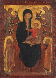 Madonna und Kind mit Johannes dem Täufer, Sankt Peter und zwei Engeln