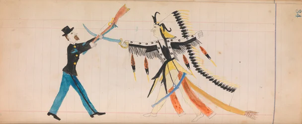 Maffet Ledger: Indianerhäuptling und Soldat, ca. 1874-81