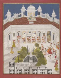 Maharana Ari Singh betet in seinem Palast, 1765
