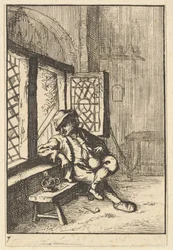 Mann, der am Fenster sitzt, Kopie, 1610-85