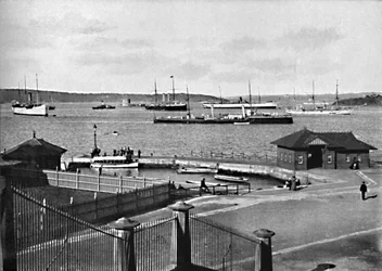 Man o War Stairs und Farm Cove, um 1900