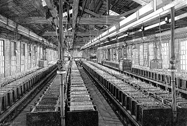 Herstellung von elektrischen Batterien, USA, 1887