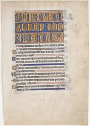 Manuskriptblatt aus einem königlichen Psalter, 1250-70