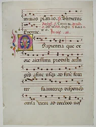 Manuskriptblatt mit Initial O, aus einem Antiphonar, italienisch, 15. Jahrhundert