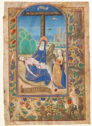 Manuskriptblatt mit der Pieta, aus einem Stundenbuch